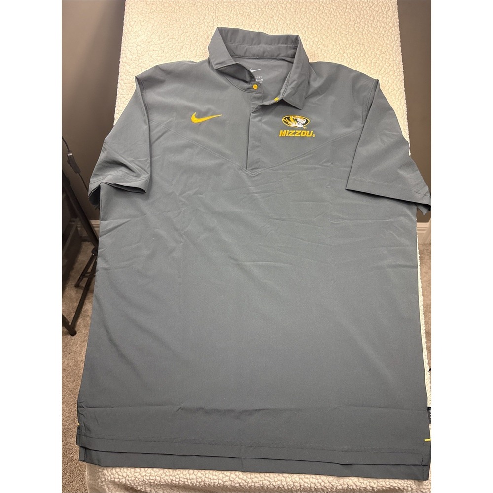 Nike Dri-Fit On-Field Polo Men's‎ XL Missouri Tigers Black Lightweight NWOT EUC